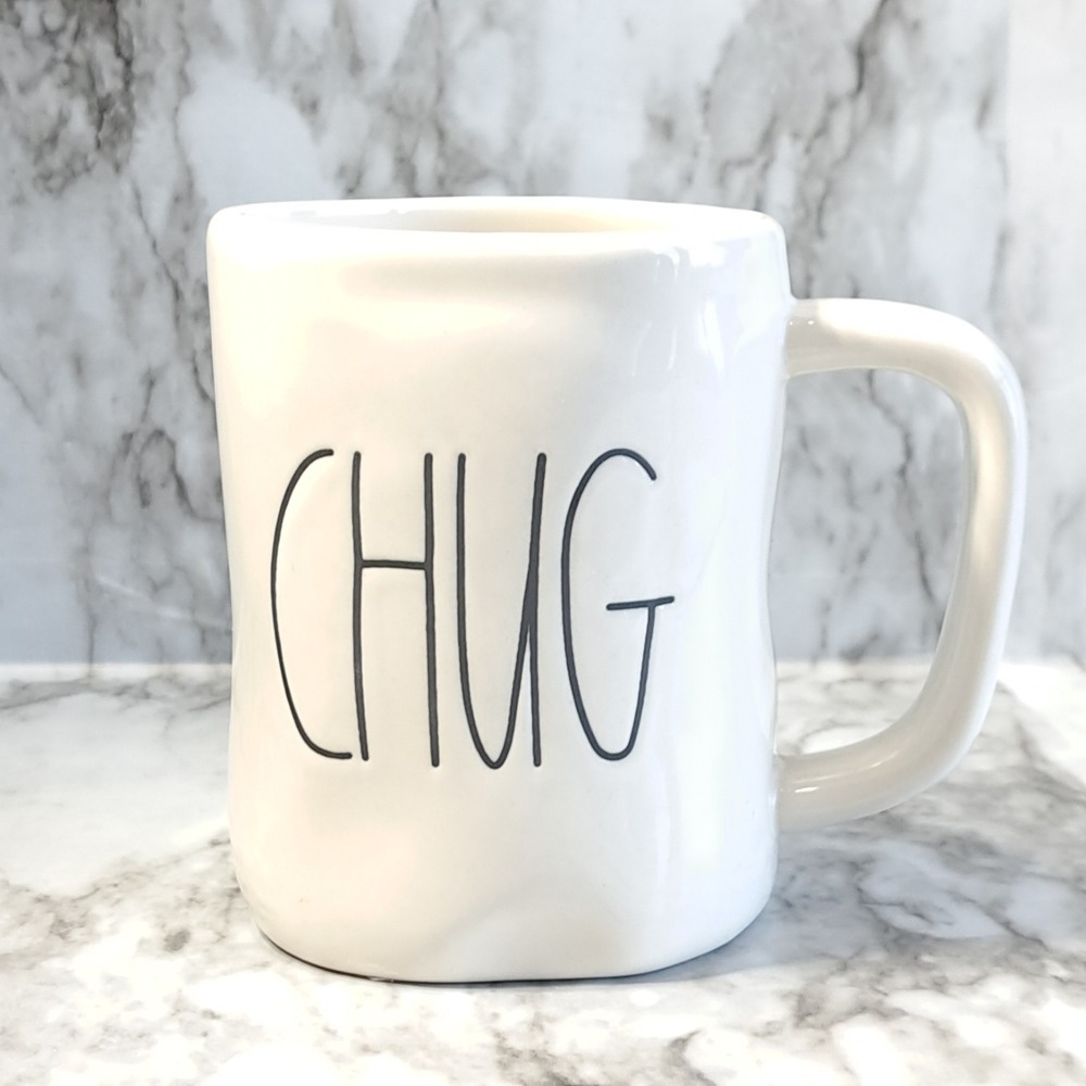 Rae Dunn By Magenta Chug White Coffee/Tea Ceramic Mug 12 oz